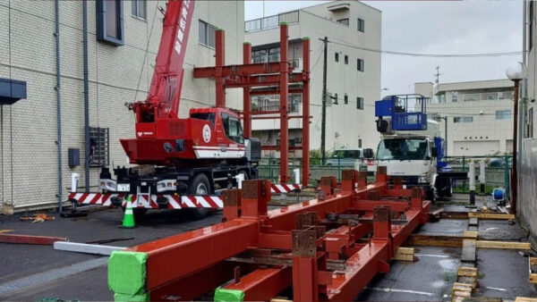 宮城県塩竈市｜エレベーター新設に伴う鉄骨建方工事