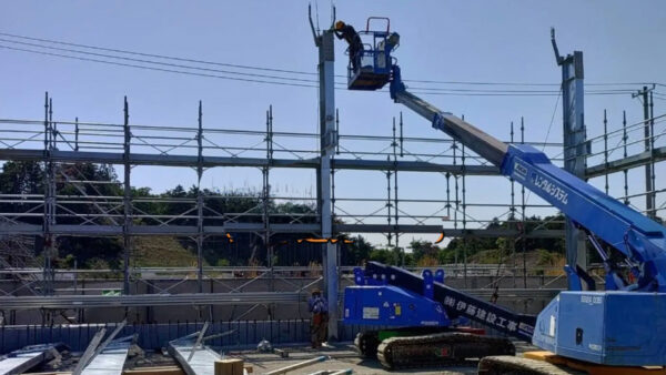 福島県浪江町｜溶融亜鉛めっき仕上げ 鉄骨建方